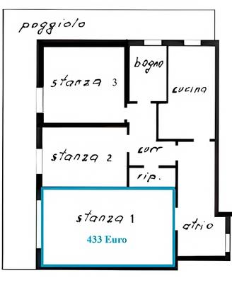Via Verdi - Ampia stanza da letto singola