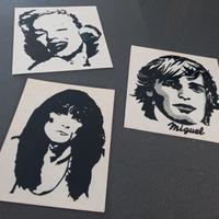 Adesivi anni 80 Marylin Monroe Renato Zero M. Bosè