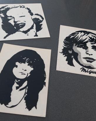 Adesivi anni 80 Marylin Monroe Renato Zero M. Bosè