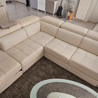 Divano ecopelle bianco/panna