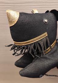 borsa cane bassotto - KYOI - nero brillantinato