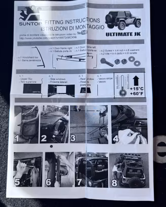 Soft Top per wrangler Jk corto