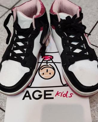 Scarpe sportive alte in pelle