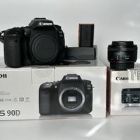 Canon Eos 90D con obiettivo canon 50mm f1.8