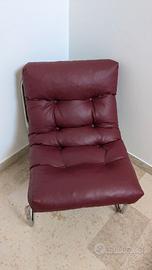 poltroncina tipo ecopelle bordò/ bordeaux 