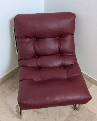 poltroncina tipo ecopelle bordò/ bordeaux 