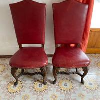 Coppia sedie in pelle stile frau