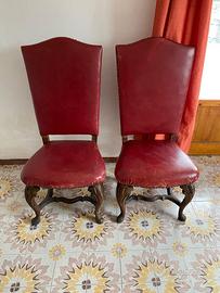 Coppia sedie in pelle stile frau