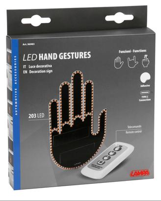Luce a forma di mano decorativa illuminata