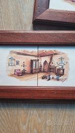 quadri in legno e ceramica stile shabby