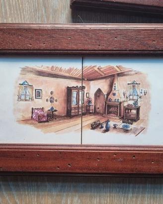 quadri in legno e ceramica stile shabby