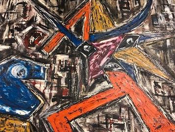 Quadro di Gerard Bijnens Originale De bedreiging