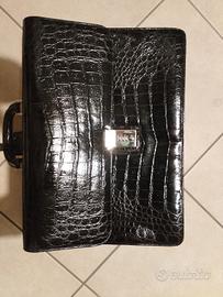 Borsa 24 ore Gianfranco Ferre' coccodrillo 