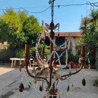 lampadario foglia oro