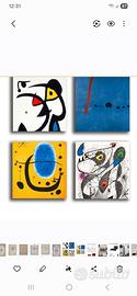 set di 4 quadri Mirò 