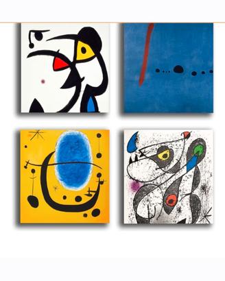 set di 4 quadri Mirò 