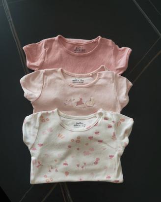 3 body manica corta Fagottino 9-12 mesi 74 cm
