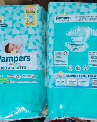 2 confezioni di Pampers Baby-dry 6 XL 