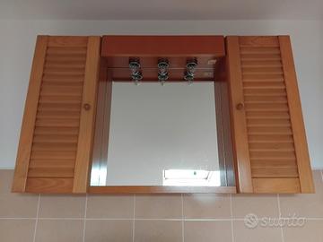 Specchio Armadietto Bagno noce