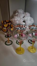 Set 6 bicchieri margarita colorati fatti a mano