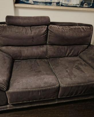 Divano due posti scamosciato nero (no letto)