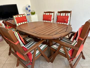 Tavolo allungabile da esterno con poltrone
