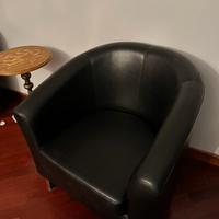 2x Poltrona in pelle nera moderna