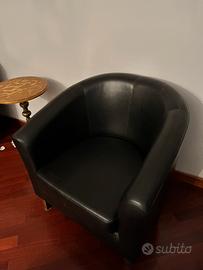 2x Poltrona in pelle nera moderna