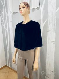Bolero in pelliccia ecologica nero tg. Unica