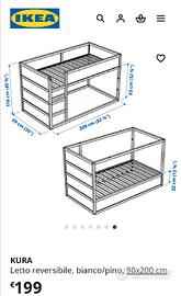 Letto ikea Kura + materasso