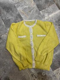 Maglione Cardigan Donna Vintage Lana Mohair