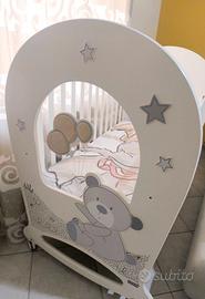 Culla Erbesi moderna bianca e grigia