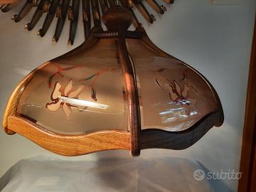 Coppia di lampade a sospensione rustica 