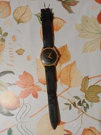 orologio vintage a carica, cinturino in vera pelle