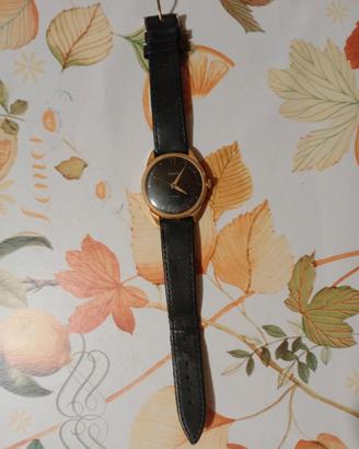 orologio vintage a carica, cinturino in vera pelle