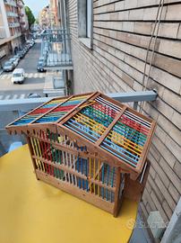 Gabbietta per uccellini in legno 