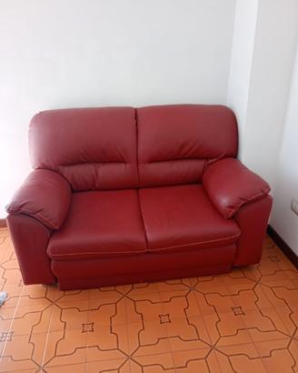 Divano in pelle sintetica a due posti