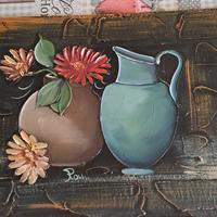 quadro Natura Morta, pittura in rilievo 