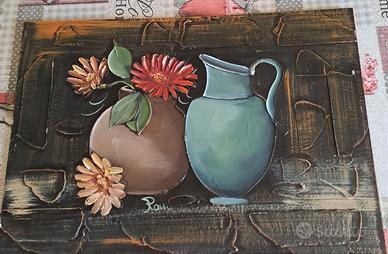 quadro Natura Morta, pittura in rilievo 