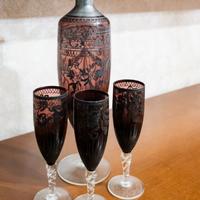 Set brocca e bicchieri in vetro di Murano