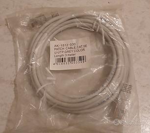 Cavo Ethernet RJ45 Cat.5e 3 metri grigio