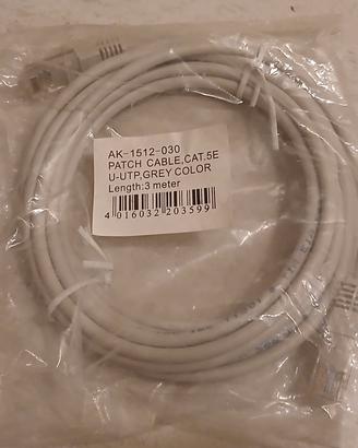Cavo Ethernet RJ45 Cat.5e 3 metri grigio