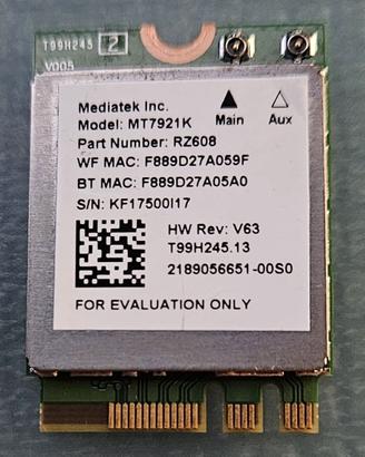 Scheda di Rete MediaTek MT7921k Tri band 1800M