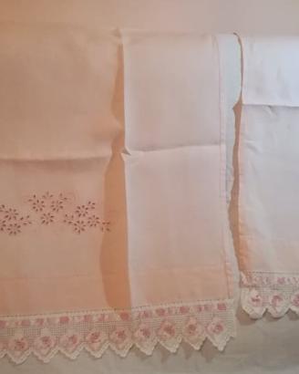 Set asciugamani Grande + ospite in puro lino rosa