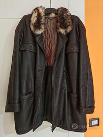 cappotto donna in vera pelle con pelliccia, 44