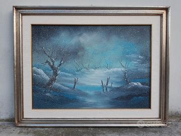 ROMANO MUSSOLINI olio tela 50x70 notturno GARAVINI