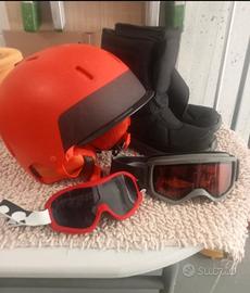 kit sci bambino- casco Wedze, 2 maschere e doposci