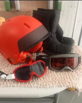 kit sci bambino- casco Wedze, 2 maschere e doposci