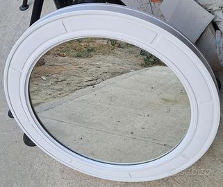 Specchio rotondo bianco Carrara e Matta