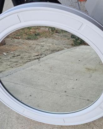 Specchio rotondo bianco Carrara e Matta